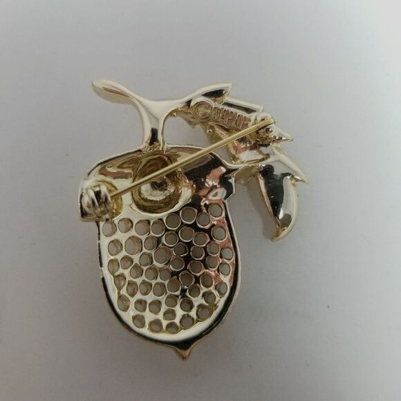 Vintage Sarah Coventry Acorn Shape Brooch, Gold Tone Tree Seed, Retro Estate - Picture 4 of 7